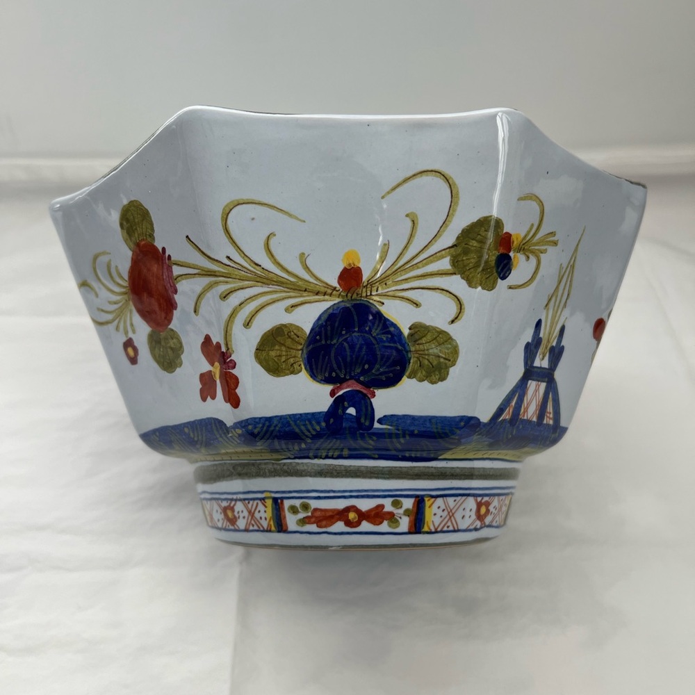 Vintage AMM Italy large octagonal centerpiece bowl